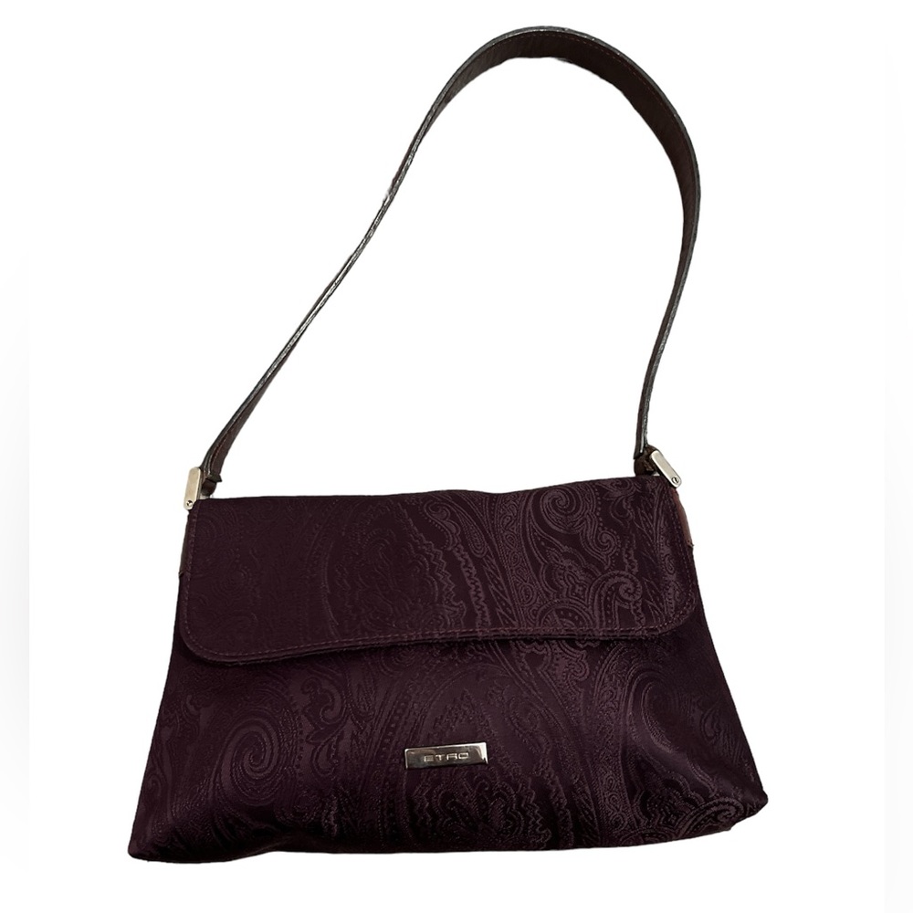 EUC Etro Shoulder Bag Paisley pattern fabric.